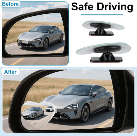 4 Pack Blind Spot Mirror for Car Frameless Mirror Blindspot Convex HD Glass