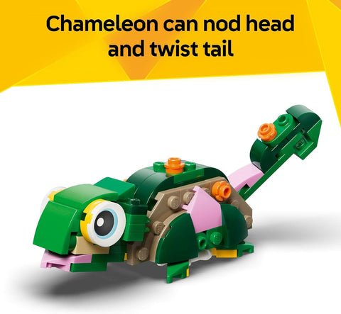 LEGO Creator 3 in 1 Turtle with a Water Lily Flower Building Toy for Girls & Boys - Kids Build a Chameleon, Frog, or Turtle Toy Figure - Gift Idea for Animal Lovers, Ages 7+ - 31377