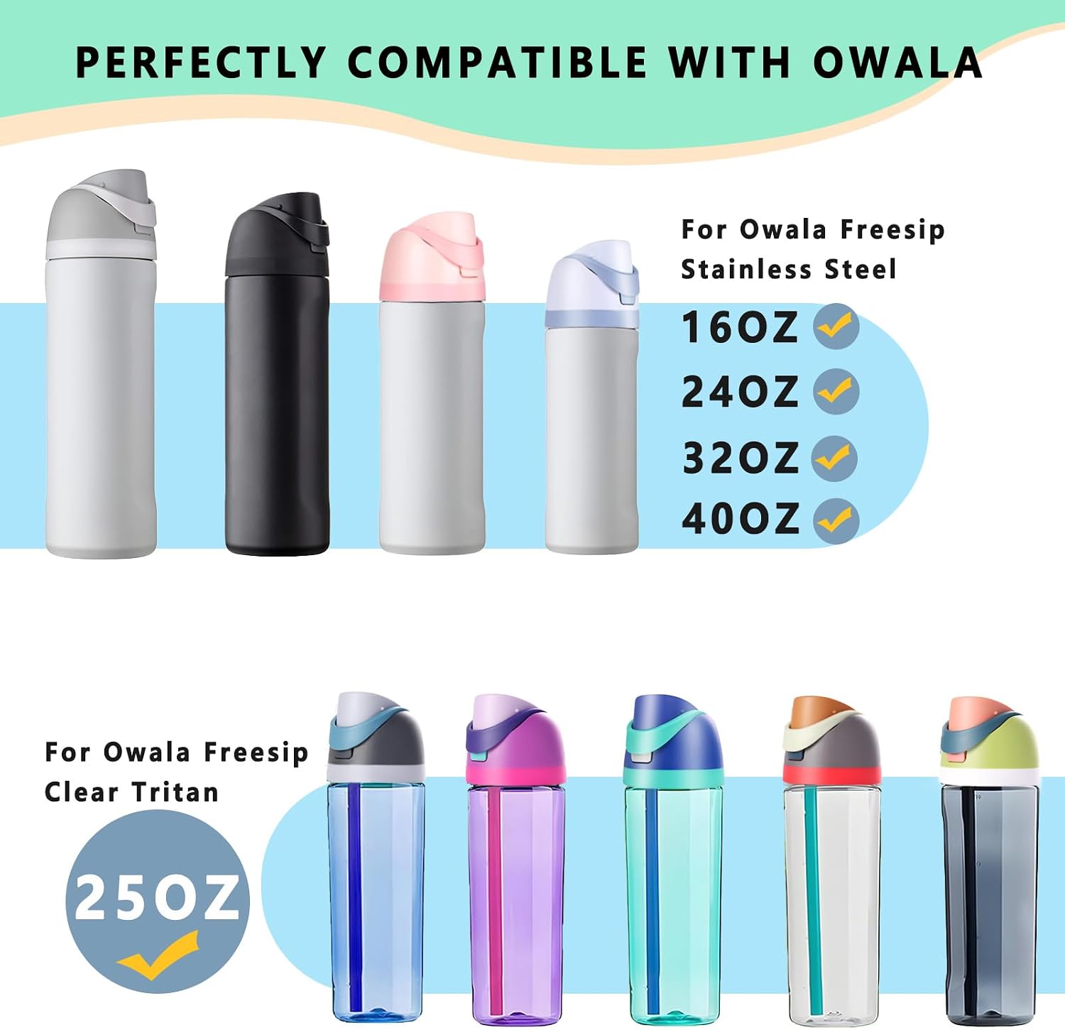 NTIERA Replacement Lid for Owala FreeSip Water Bottle,Compatible with Owala FreeSip 16oz 24oz 32oz 40oz,Premium Replacement Accessories for Owala Cap,Leakproof,BPA-Free