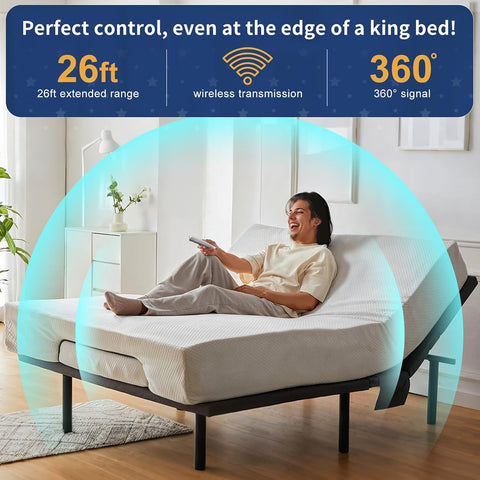 Replacement Remote for Tempurpedic Ergo/Ergo Extend Adjustable Bed Base, RF358A RF502A Wireless Remote Control