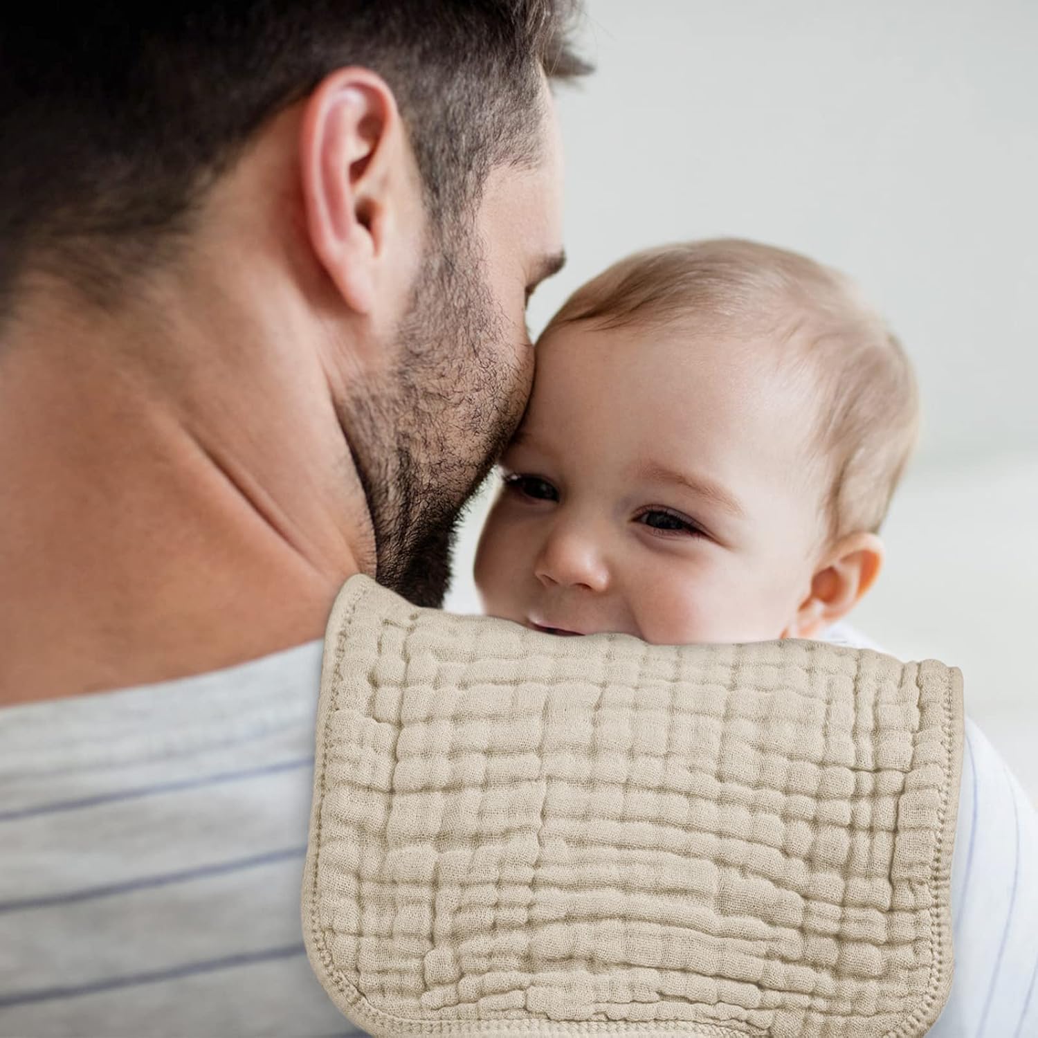 Looxii Muslin Baby Burp Cloths, Absorbent Brup Rags 6 Pack Set for Baby