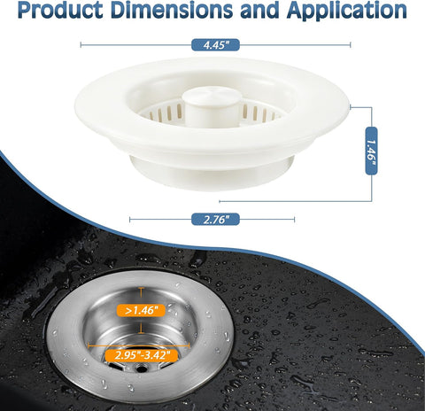 TGOSOMT Kitchen Sink Drain Strainer Stopper, Anti-Clog & Quick Drain