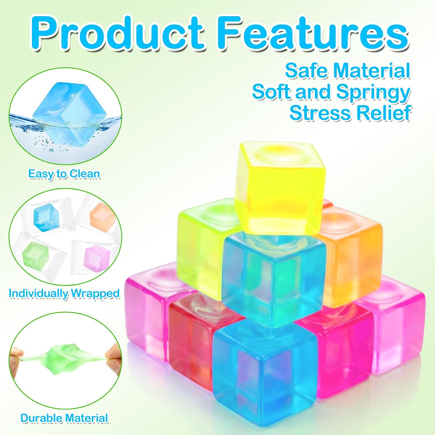 Siwarm 30 Pack Mini Cube Squishy Fidget Toys for Kids and Adults