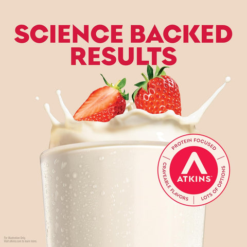 Atkins Strawberry Flavored High Protein Shake, 12 Count