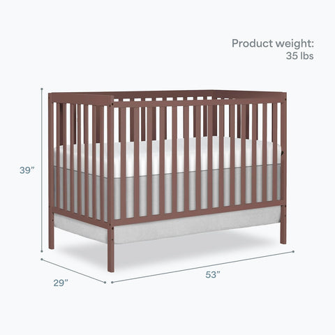 Dream On Me Synergy 5-in-1 Baby Crib, Converts to Toddler Bed, Baltic Amber