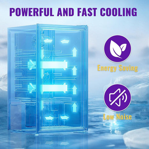 WANAI 3.5 Cu.ft Beverage Refrigerator Cooler, Mini Fridge with Glass Door for Beer Soda or Water, Small Drink Cooler Machine Clear Front Removable Shelves perfect for Home, Bar, Office