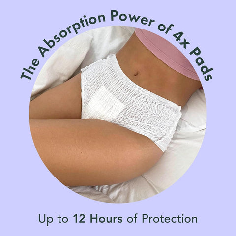 Rael Disposable Period Underwear, Organic Cotton Cover (Size S-M, 12 Ct)