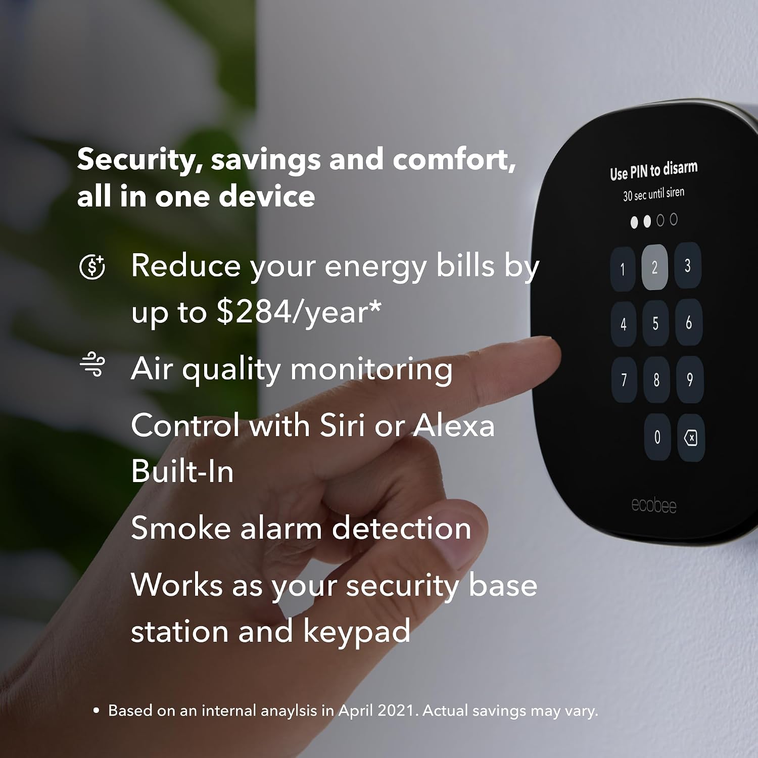 ecobee Comfort & Security Bundle 1-Year Smart Security Plus Subscription