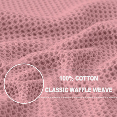 Homaxy 100% Cotton Waffle Weave Kitchen Dish Cloths 18-Pack, Dried Rose