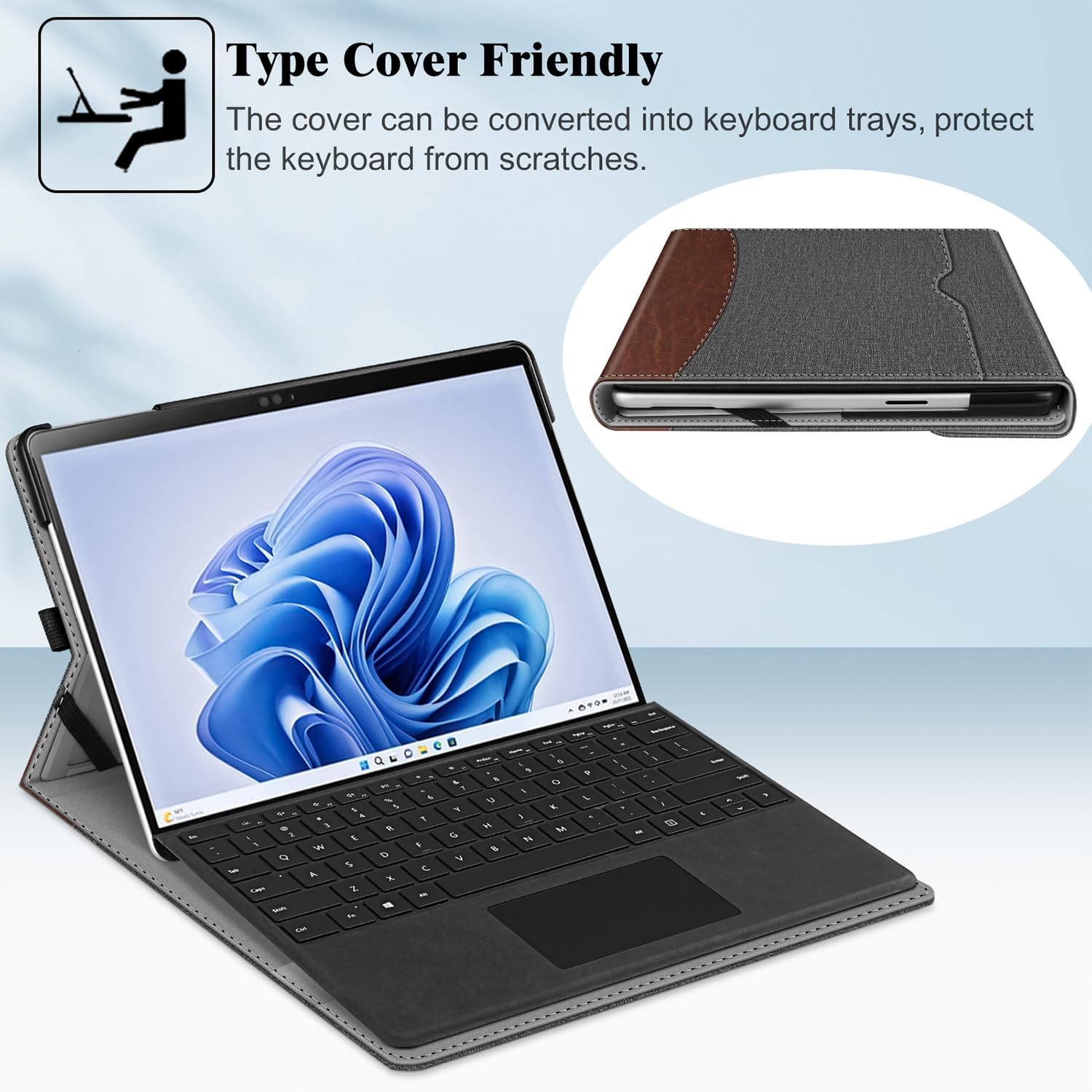 Fintie Portfolio Case for 13 inch Microsoft Surface Pro 12th (2026)/11/10/9