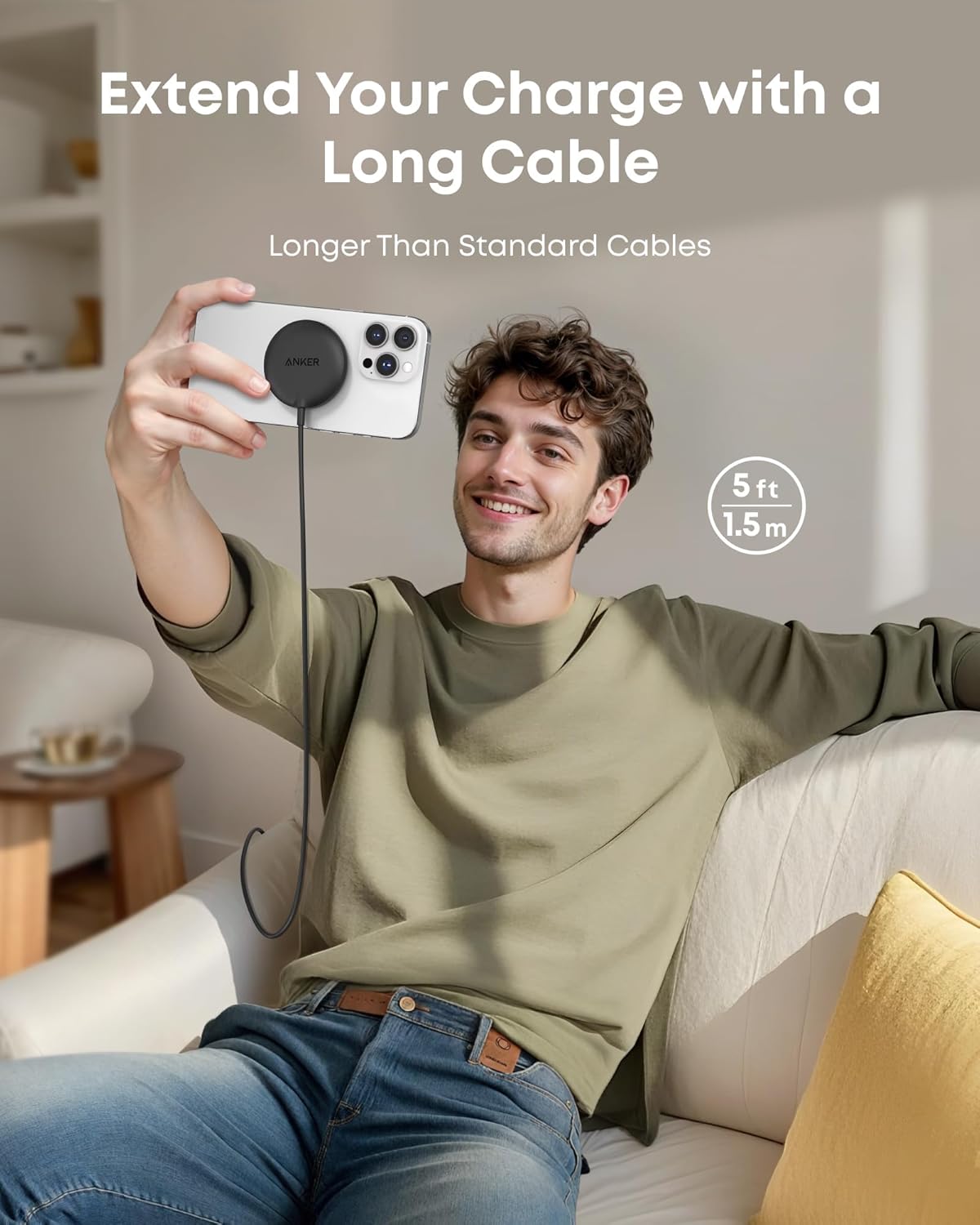 Anker Zolo MagSafe-Compatible Wireless Charger with Qi2 15W Fast Charging