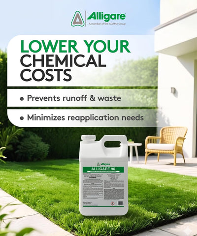 ALLIGARE 90 Nonionic Surfactant for Enhanced Spray Coverage - Low-Foam Wetting Agent for Herbicides & Insecticides- Versatile Use in Agriculture, Forestry & Aquatic Applications -2.5 Gallons