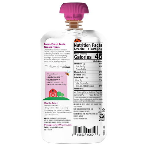 Once Upon a Farm, Organic OhMyMega Veggie, 3.2 Ounce