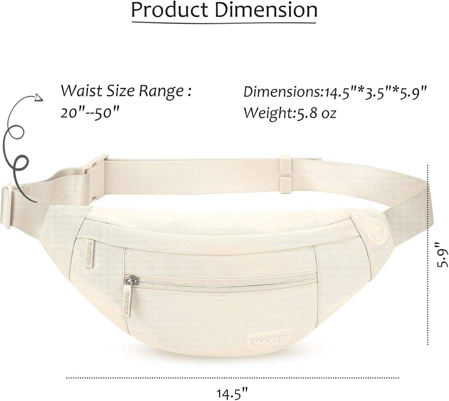 Small Aprocot Cross Body Bag Fashion Shoulder Fanny Pack for Women