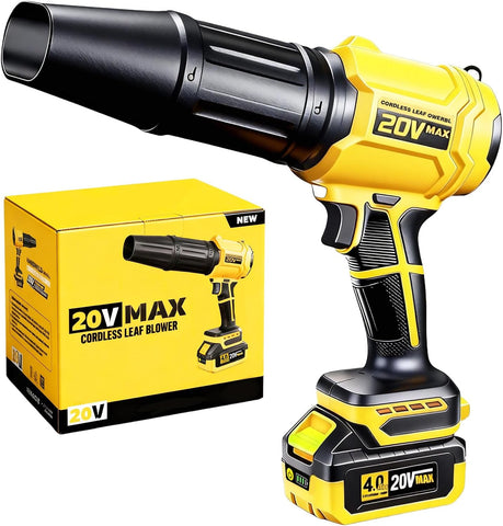 Cordless Leaf Blower for DEWALT 20V Max Battery, 720-CFM 180-MPH Handheld Electric Brushless Dust Blower with Light, Battery Powered Leaf Blowers for Patio, Lawn Care, Leaves (4.0Ah Battery Included)