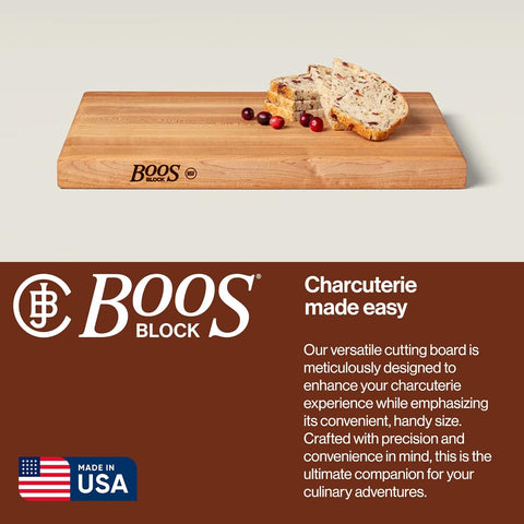 John Boos R-Board Series Rectangular Wooden Maple Cutting Board 18”x12”
