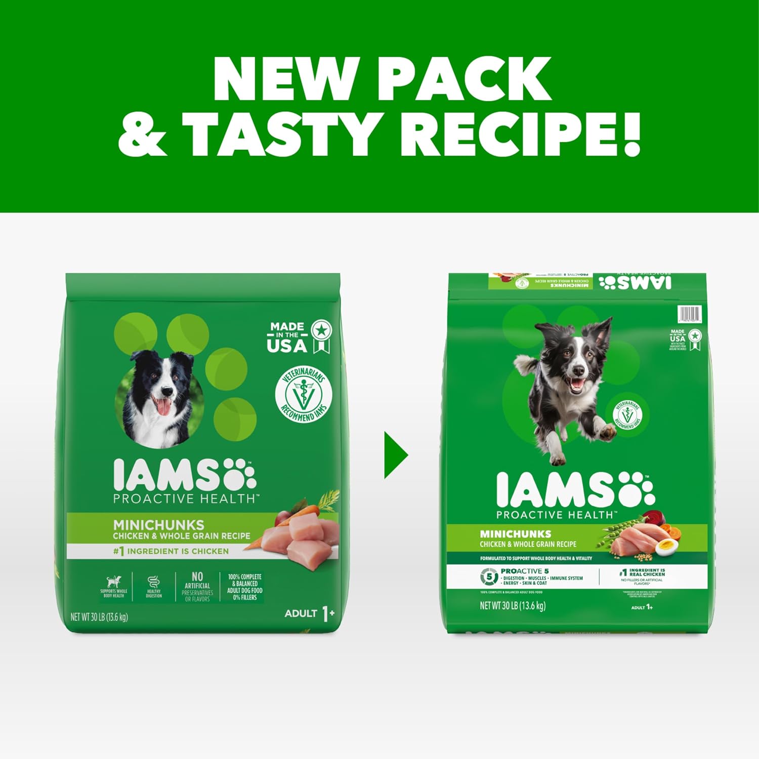 IAMS Proactive Health Adult Minichunks Dry Dog Food, Chicken, 30 lb