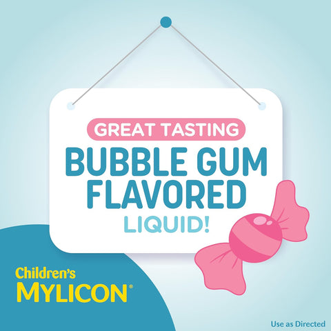 Children's Mylicon All-in-One Tummy Relief Liquid For Indigestion for Kids, Bubble Gum Flavor, 4oz
