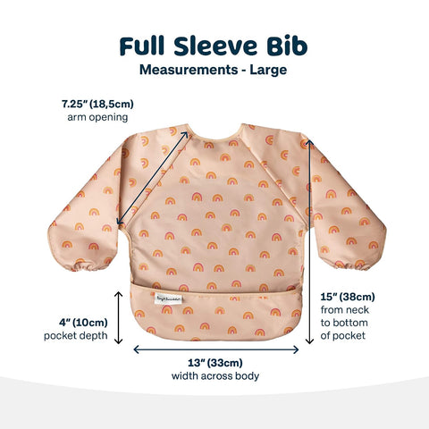 Tiny Twinkle Long Sleeve Bib for Babies & Toddlers | Waterproof Smock Bib for Eating | Machine Washable & Mess-Proof Feeding Essentials | Newborn Shower Gift (Boho Rainbow, 2-4Y)