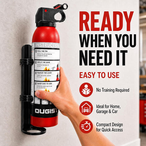 Small Fire Extinguisher for Home & Car – (2-Pack, 1.32lb Each) Portable ABC Chemical Powder Fire Extinguishing Spray | For Kitchen Grease, Electrical, Vehicle & Garage Fires, Easy to Use