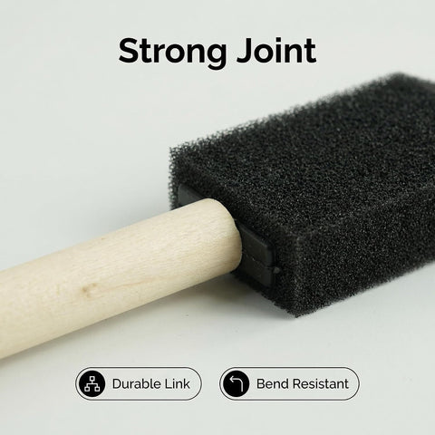 50pcs 1" Foam Brush with High Density Foam