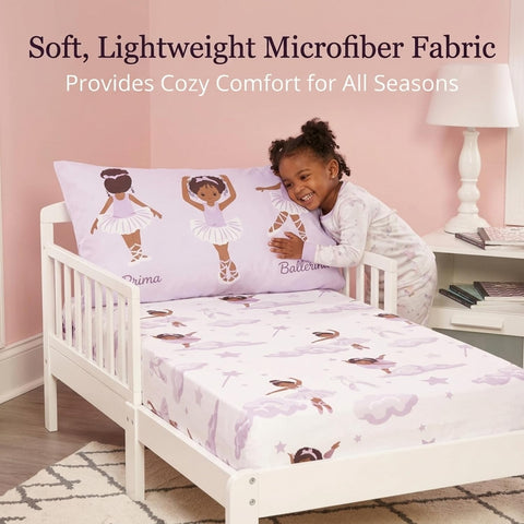 EVERYDAY KIDS African American Ballerina Toddler Sheets Set