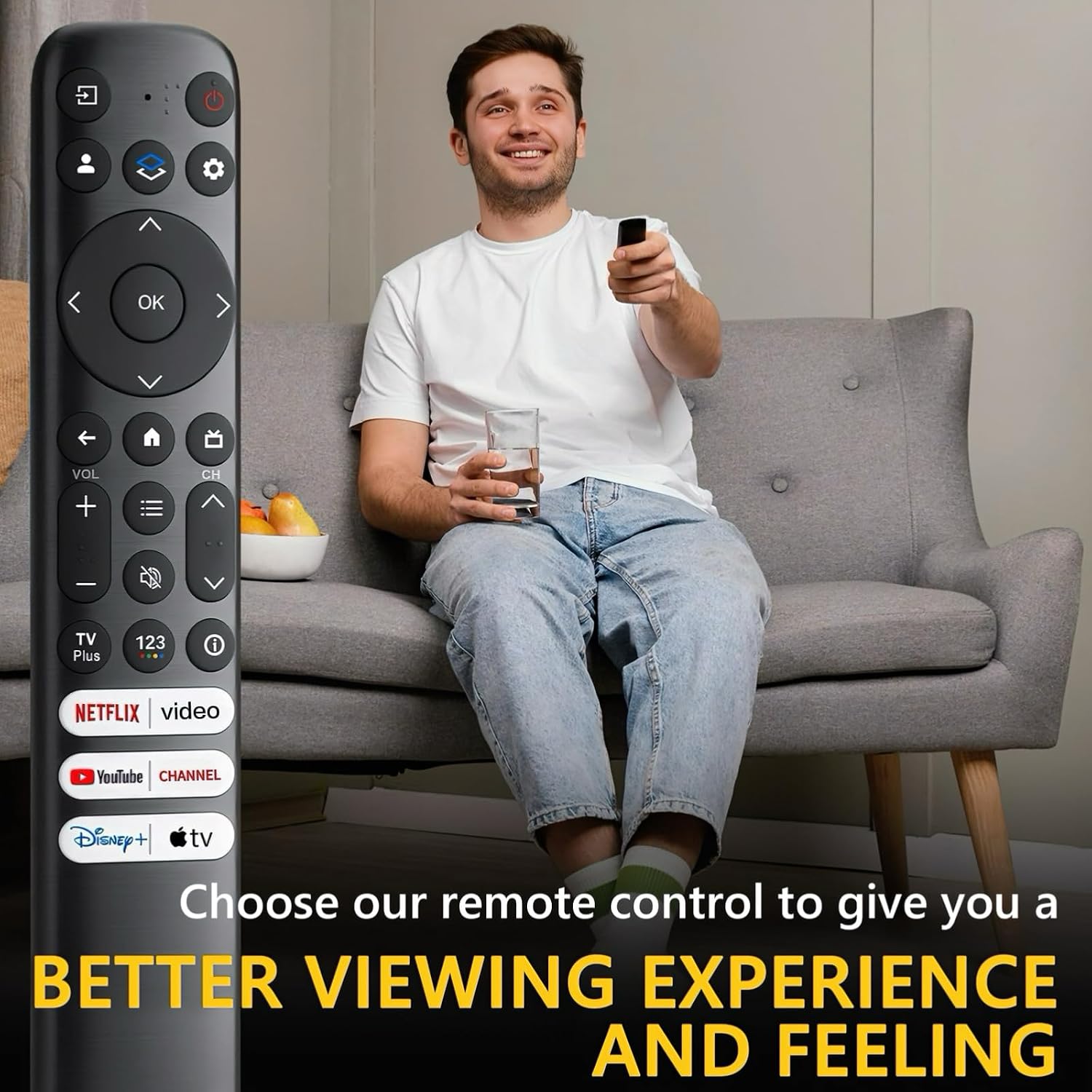 Replacement for TCL-Google Smart TV Remote Control RC813