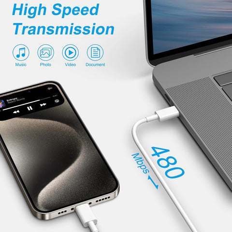 iPhone 17 16 15 Charger Fast Charging 6FT - 20W USB C Charger Block