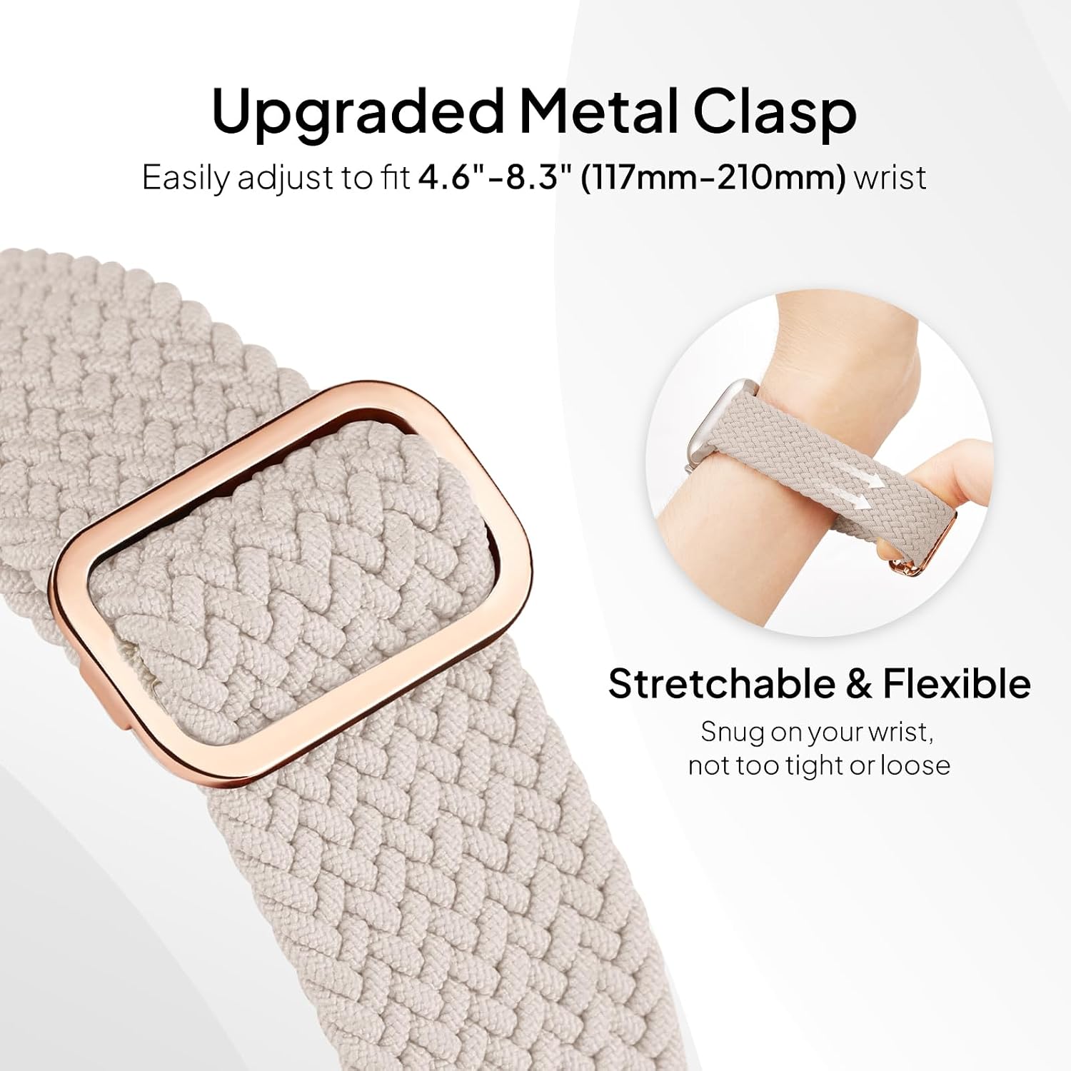 4 Pack Braided Stretchy Band Compatible with Apple Watch Bands Women Men