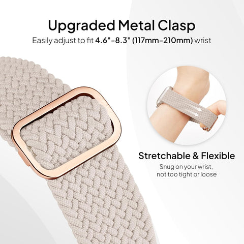4 Pack Braided Stretchy Band Compatible with Apple Watch Bands Women Men