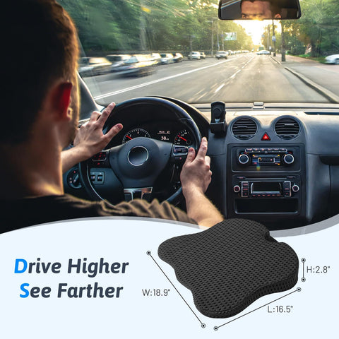 Wedge Car Seat Cushion for Driving for Better Visibility & Sciatica Relief