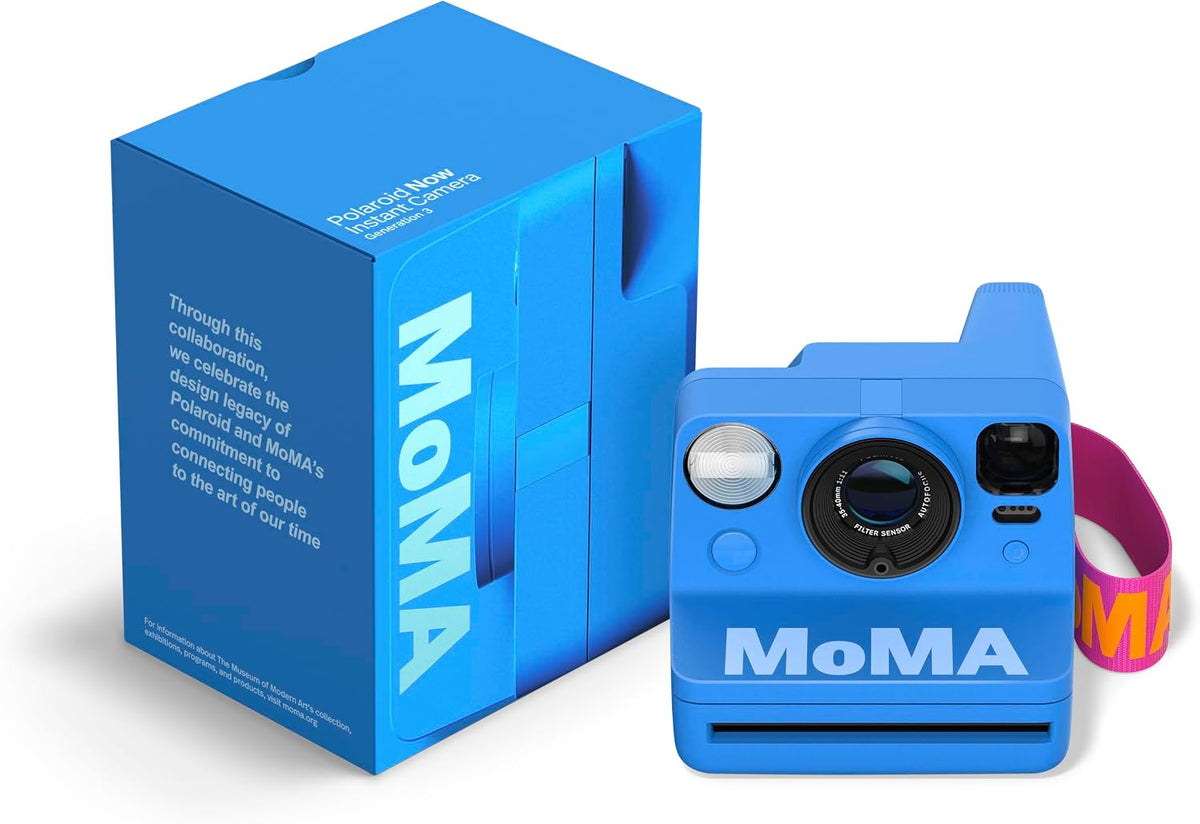 Polaroid Now 3rd Generation I-Type Instant Film Camera - Polaroid x MoMa Limted Edtion - Includes Three Limited edtion MoMa Camera Straps - Camera Only No Film (9182)