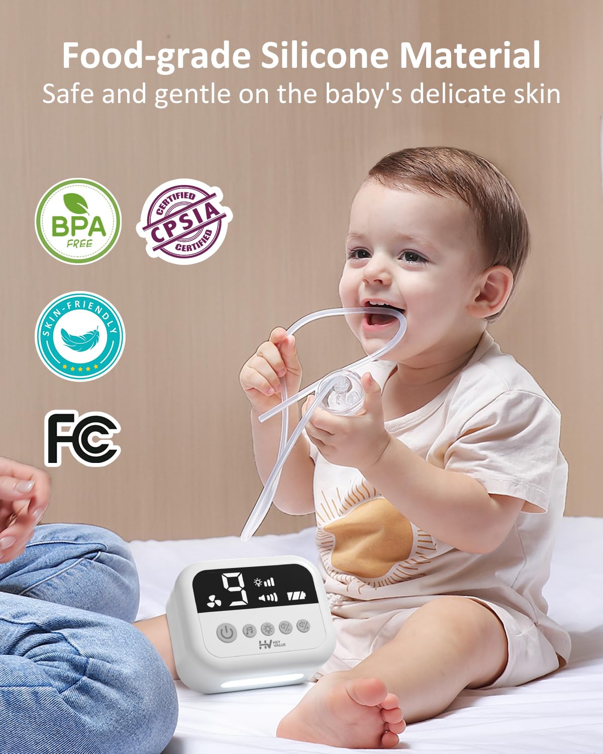 HEYVALUE Nasal Aspirator for Baby, Hospital Grade 9 Levels Suction, White