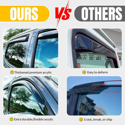 in-Channel Rain Guards for Chevy Trax 2014-2022 & 2013-2022 Buick Encore, Window Visor Shields Vent Deflector Shade Wind Dark Smoke 2015 2016 2017 2018 2019 2020 2021, Tape-On Inside-Mount, 4PCS