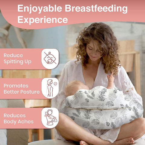PILLANI Nursing Pillow for Breastfeeding, Breastfeeding Pillows for Mom Support & Baby Comfort, Removable Cotton Cover, w/Adjustable Waist Strap, Newborn Essentials Must Haves, Baby Registry Search