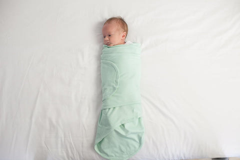 Miracle Blanket Swaddle Wrap, Newborn Baby Swaddle, Green with Beige Trim