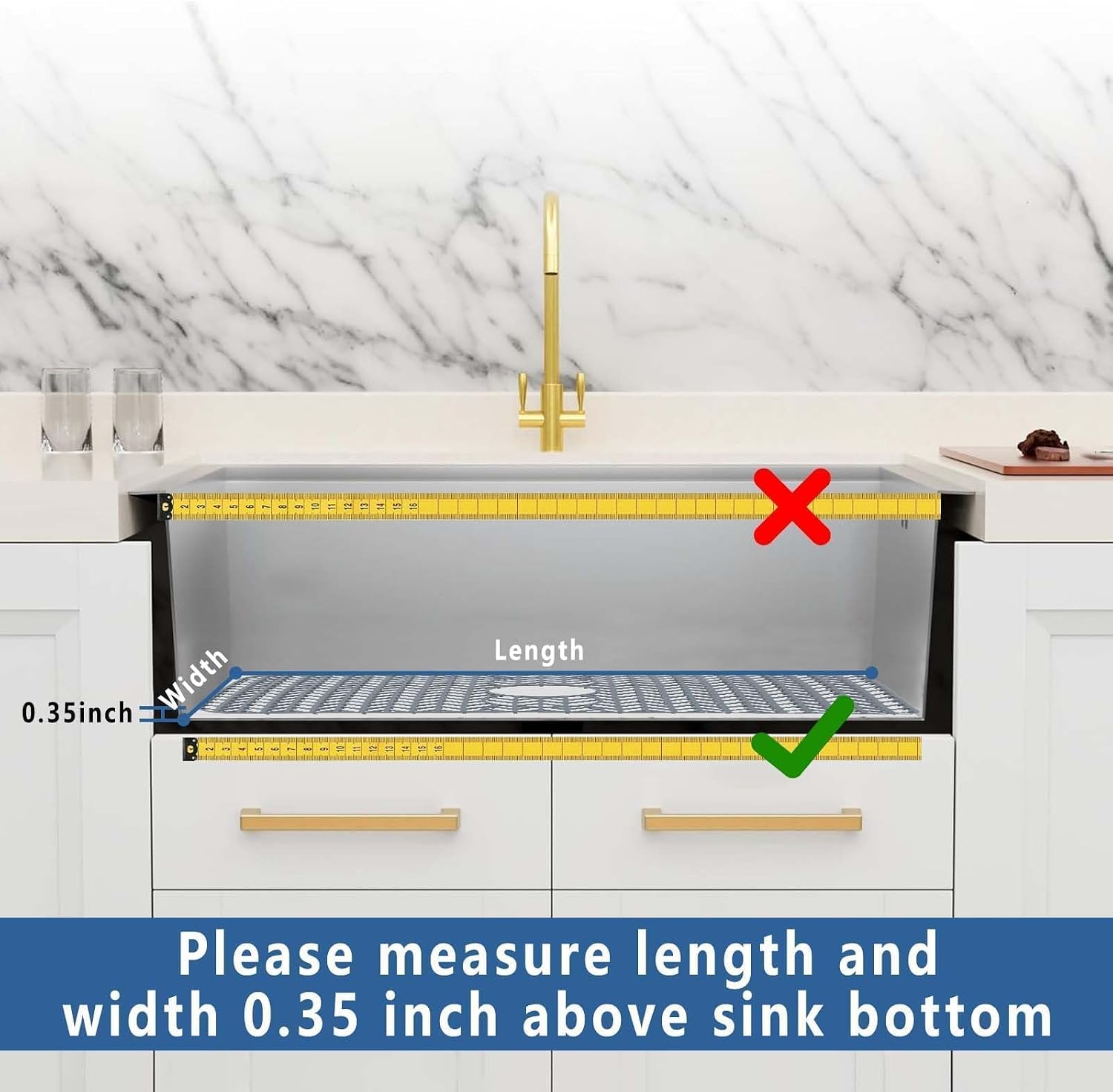AWOKE Silicone Sink Protectors for Kitchen Sink, 30" x 16" Rear Drain Hole