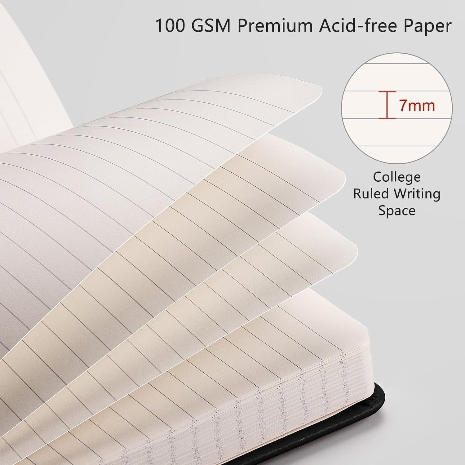 RETTACY Lined Journal Notebook, 192 Numbered Pages, A5 Size (5.7'' x 8.3'')