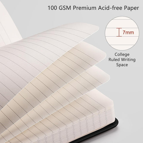 RETTACY Lined Journal Notebook, 192 Numbered Pages, A5 Size (5.7'' x 8.3'')