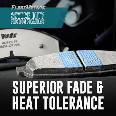 Bendix Fleet Metlok MKD1066FM Semi-Metallic Brake Pads for Bounder,Anniversary Ed,Classic,Flair,LXE,Fortis,Southwind,F-53 Motorhome Chassis,F-59 Commercial Stripped,F-450,F-550,LCF,FR3,GT3,GT5,GT7