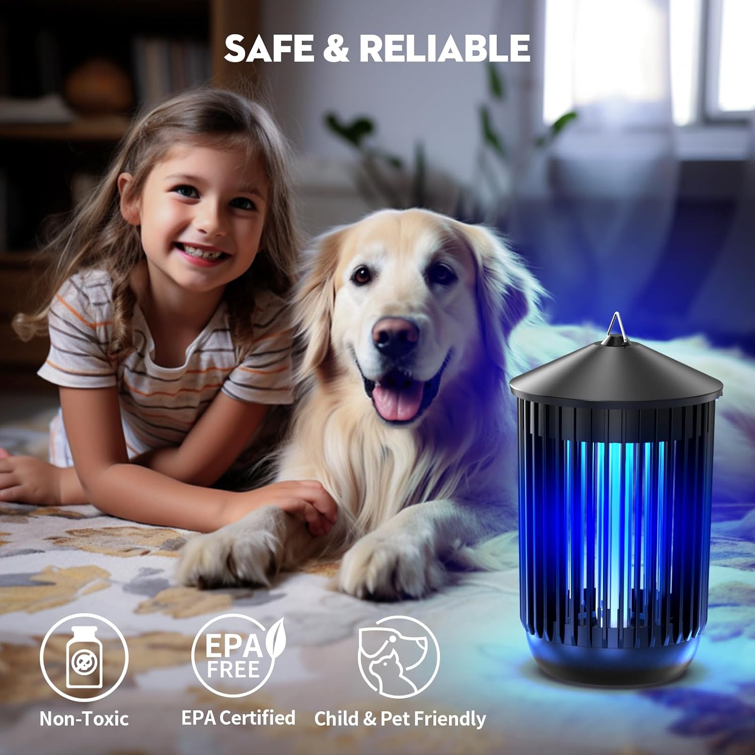 Bug Zapper Outdoor Indoor, Mosquito Zapper, Electric Fly Traps IPX4 Waterproof 20W Lamp Fly Insects Traps for Patio, Garage, Backyard, Porch