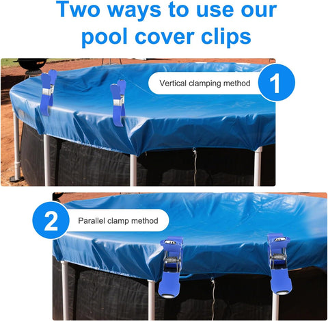 30 PCS Pool Cover Clips for Above Ground Pools,5.1 Inch Stainless Steel Pool Cover Clamps,Heavy Duty Windproof Pool Clips for Winter Outdoor Above Ground Swimming Pool Cover