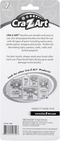 Cra-Z-Art Artist Brushes, Assorted Sizes Blist Carded, 7 Count