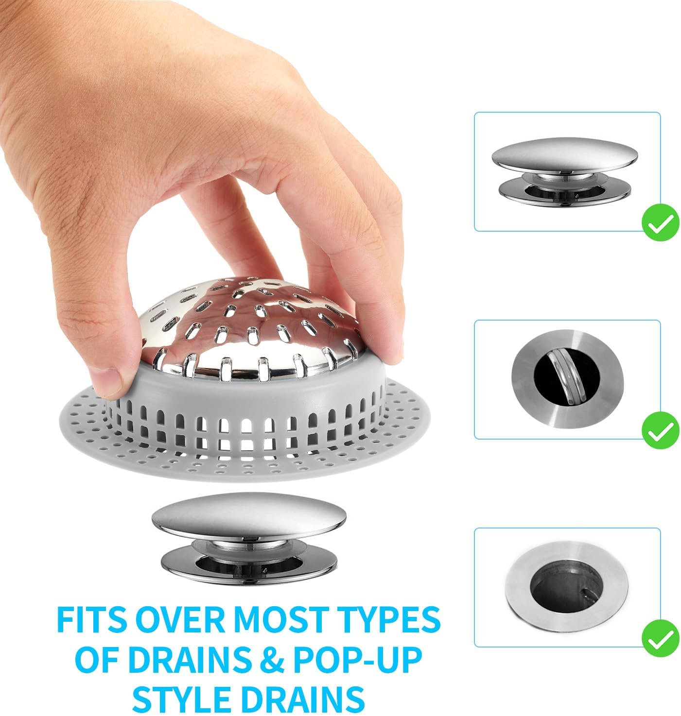 Aluvor Bathtub Drain Hair Catcher Shower Drain Cover Sink Drain Protector