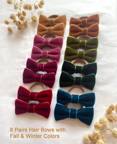 Cherssy 24pcs Toddler Hair Ties with 2" Velvet Bows for Girls