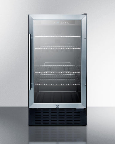 SUMMIT Appliance SCR1841BADA 18 ADA Compliant Commercially Approved Beverage Center W/ 2.7 cu. Ft Capacity 4 Adjustable Chrome Wire Shelves Automatic Defrost Lock & Reversible Door in Stainless Steel
