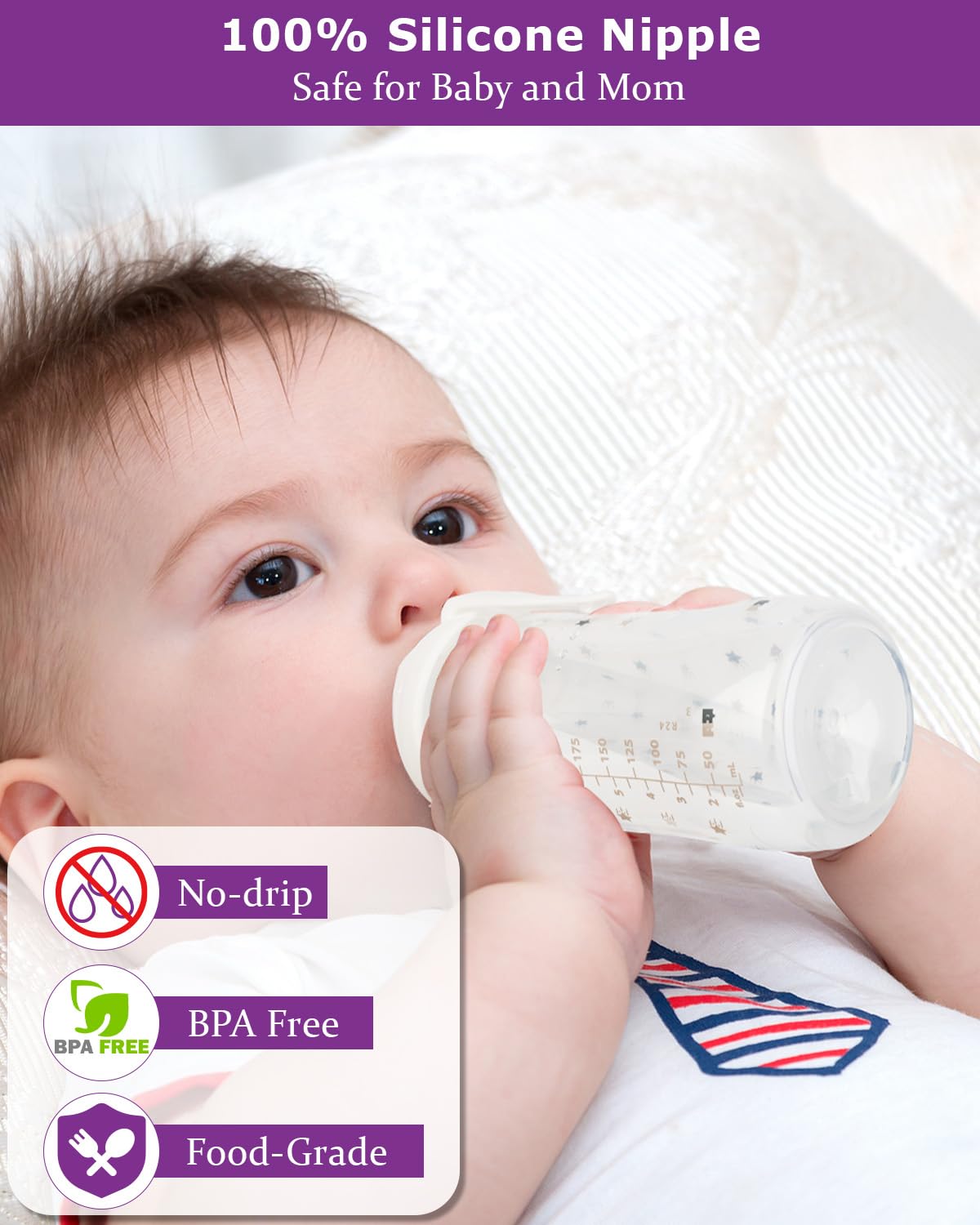 Sippy Cup Nipples for NUK Active Sippy Cup and Learner Cup,Variable Flow, Silicone Replacement Nipple,6+ Months,6 Count