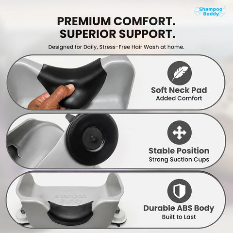 Shampoo Buddy Portable Hair Wash Basin for Kids, Toddlers & Teens, Grey