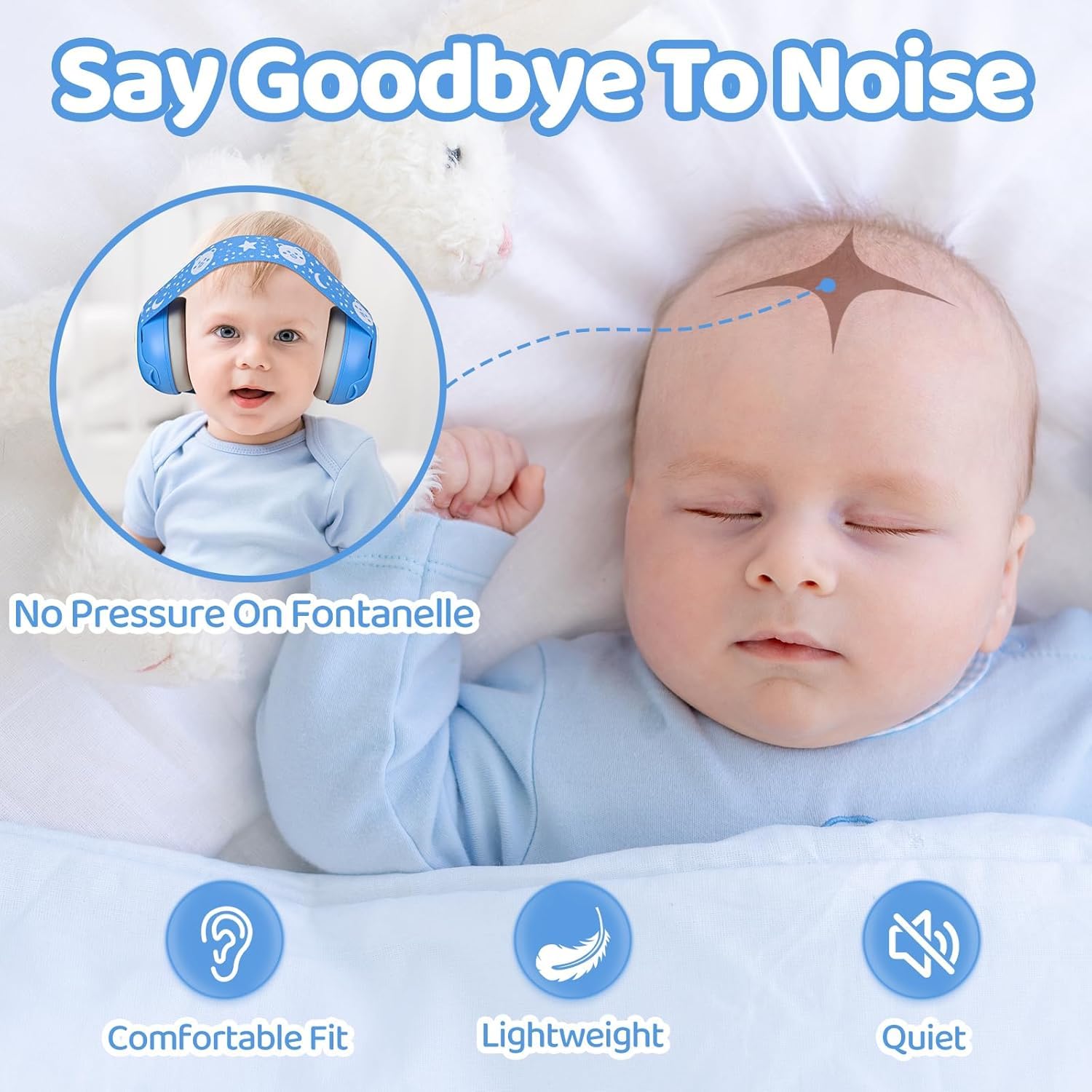 YomauiYee Baby Earmuffs-Infant Ear Protection for Babies 0-36 Months,Infant Headphones with Little Bear Design Noise Cancelling Headphones for Improves Sleep,Baby Travel Essentials for Airplane/Sleep