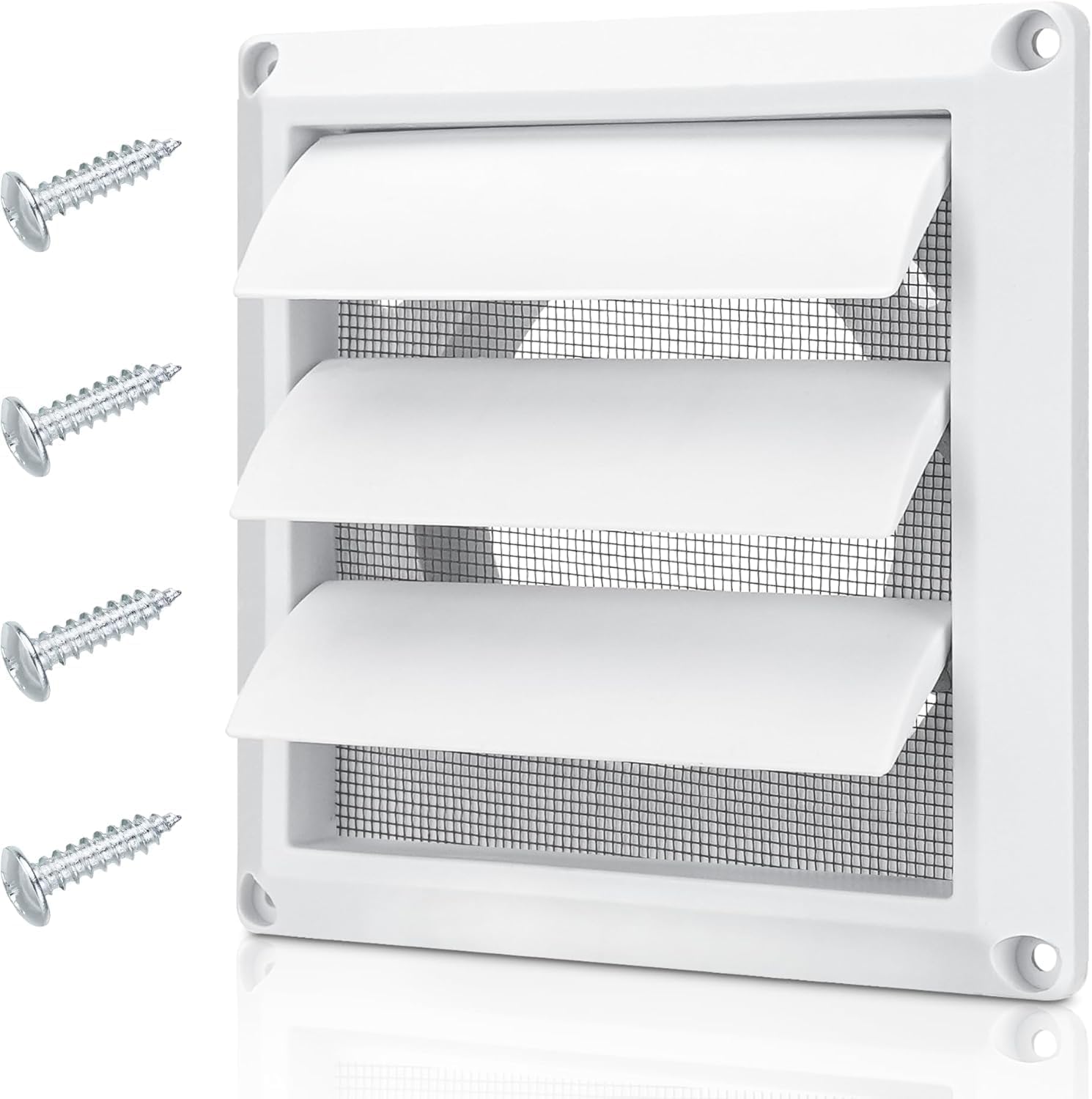 4 Inch Outdoor Dryer Vent Cover Louvered with Screen for Exterior Wall